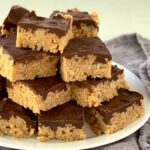 A plate of gluten free Oh Henry Bars.