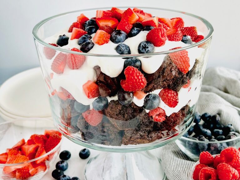 Easy Creamy and Fudgy Fruit Brownie Trifle