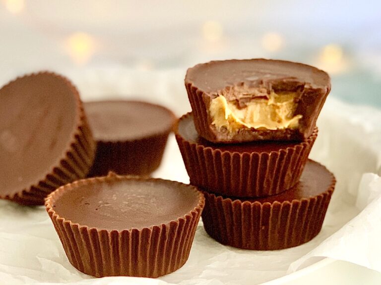 A small stack of peanut butter cups.