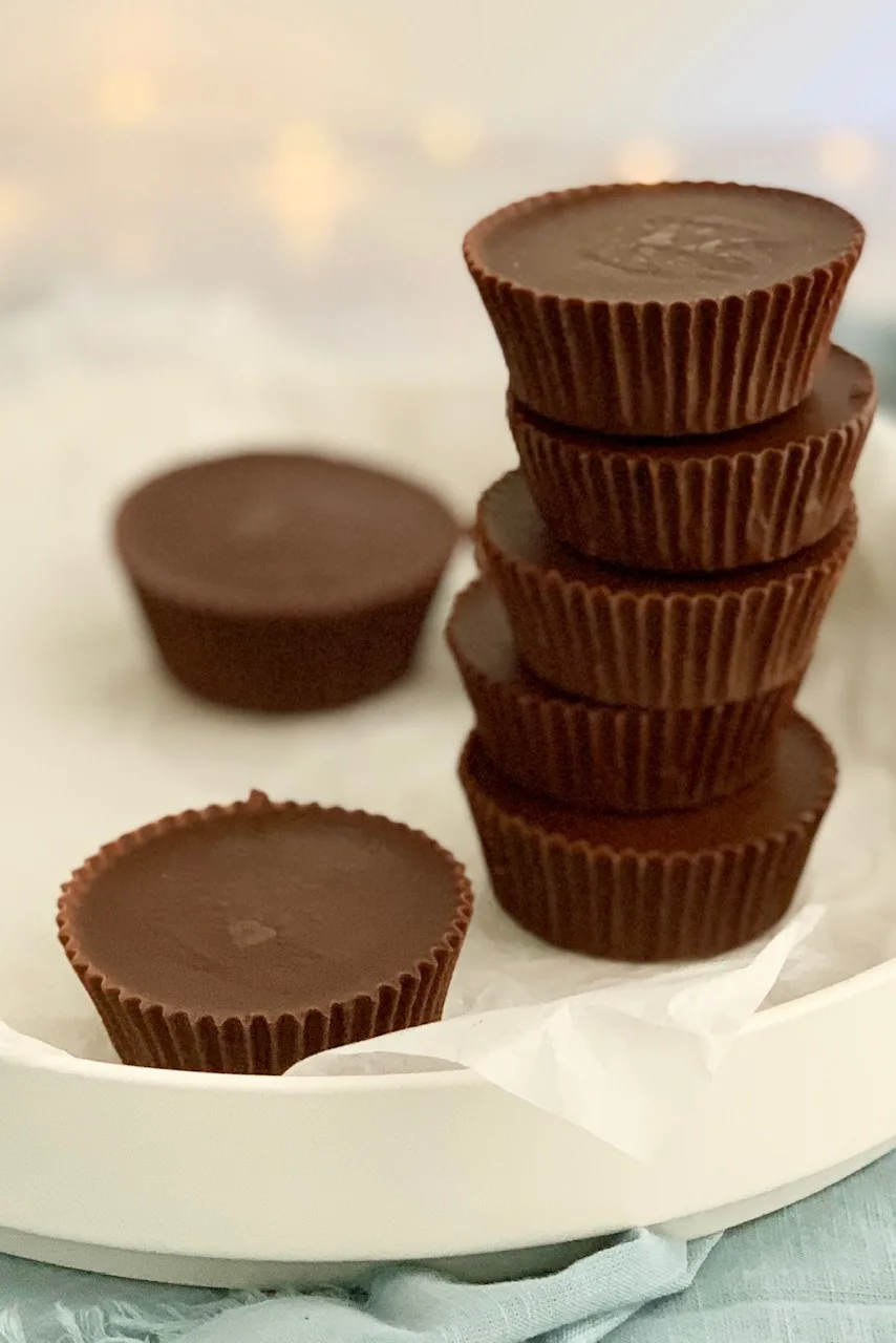 A stack of homemade peanut butter cups