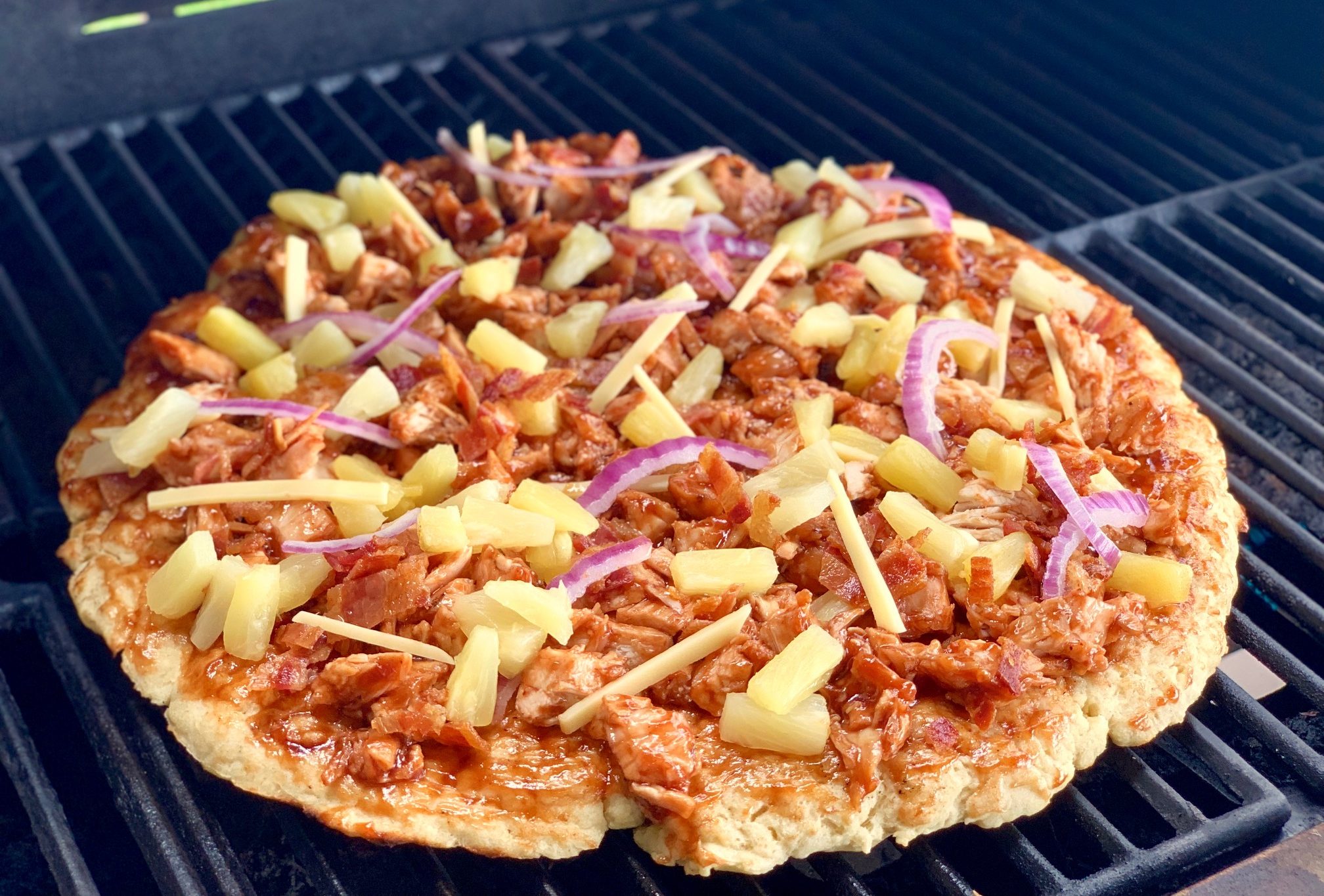 Grilled Hawaiian BBQ Chicken Pizza Eating Gluten and Dairy Free