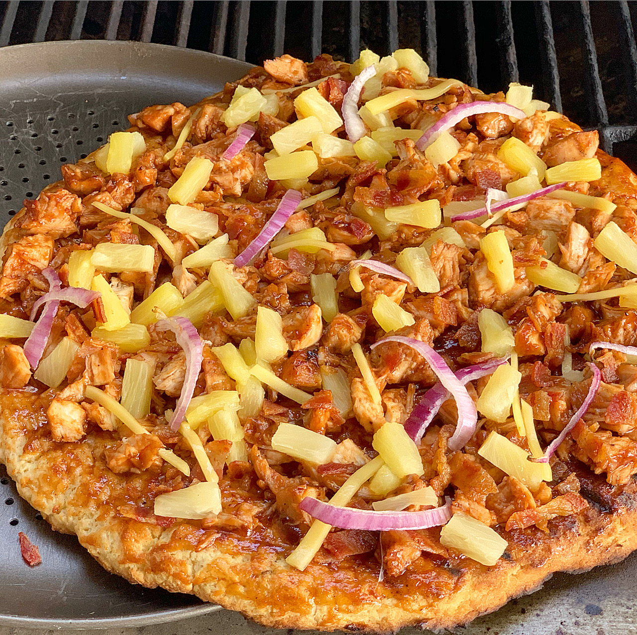 Grilled Hawaiian Bbq Chicken Pizza Eating Gluten And Dairy Free