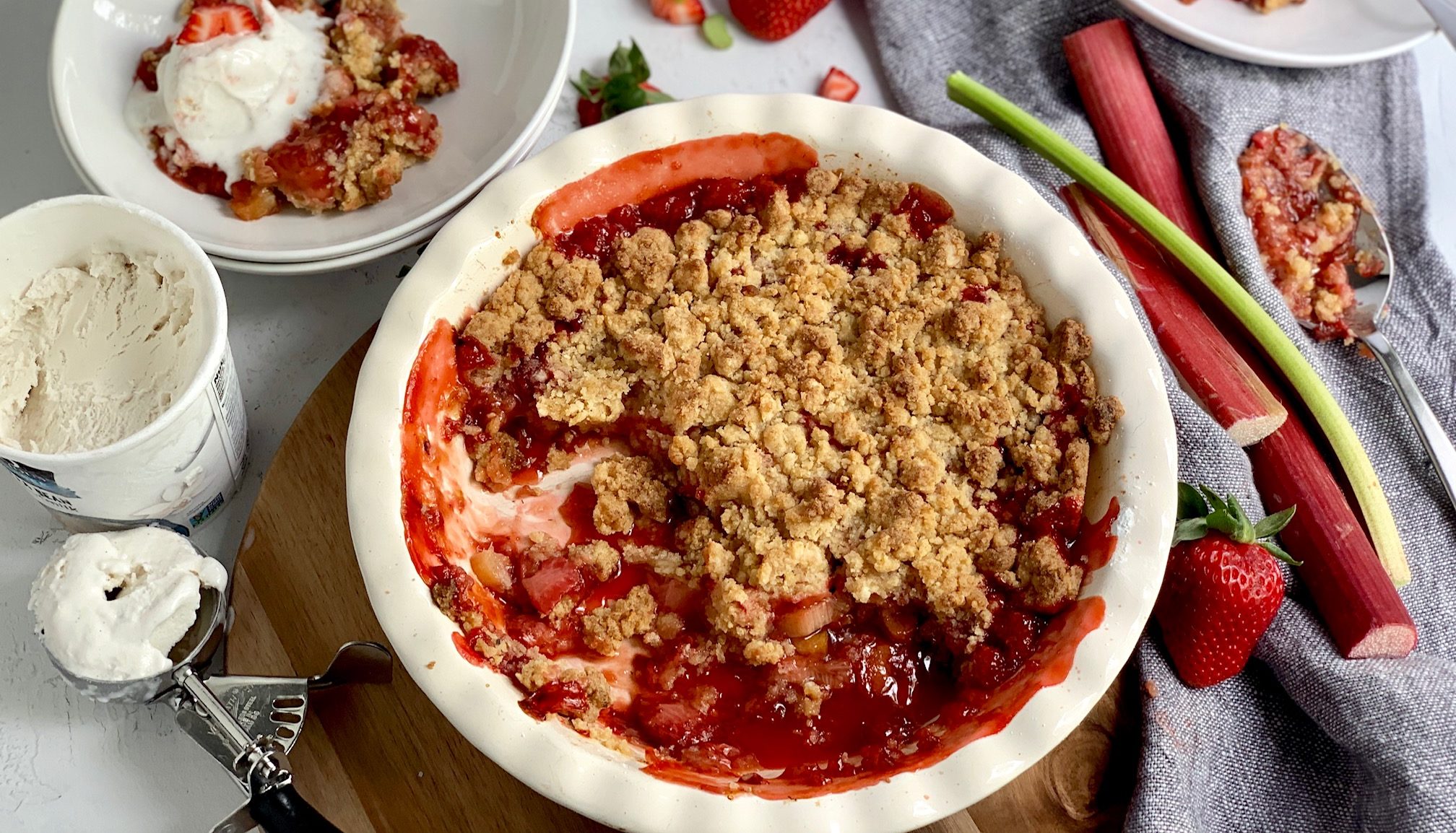 Strawberry Rhubarb Crumble - Eating Gluten and Dairy Free