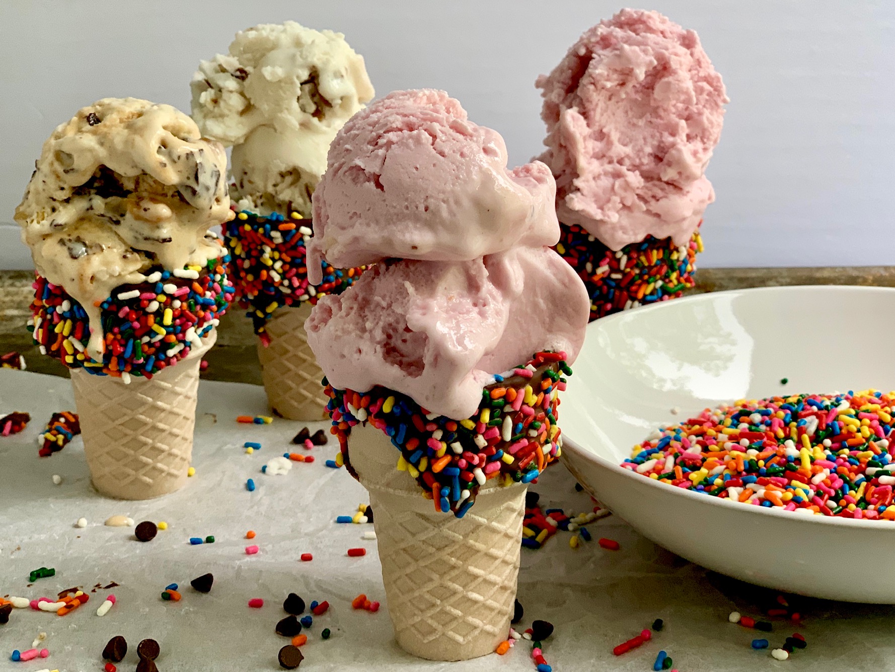 Chocolate Dipped Ice Cream Cones Eating Gluten and Dairy Free