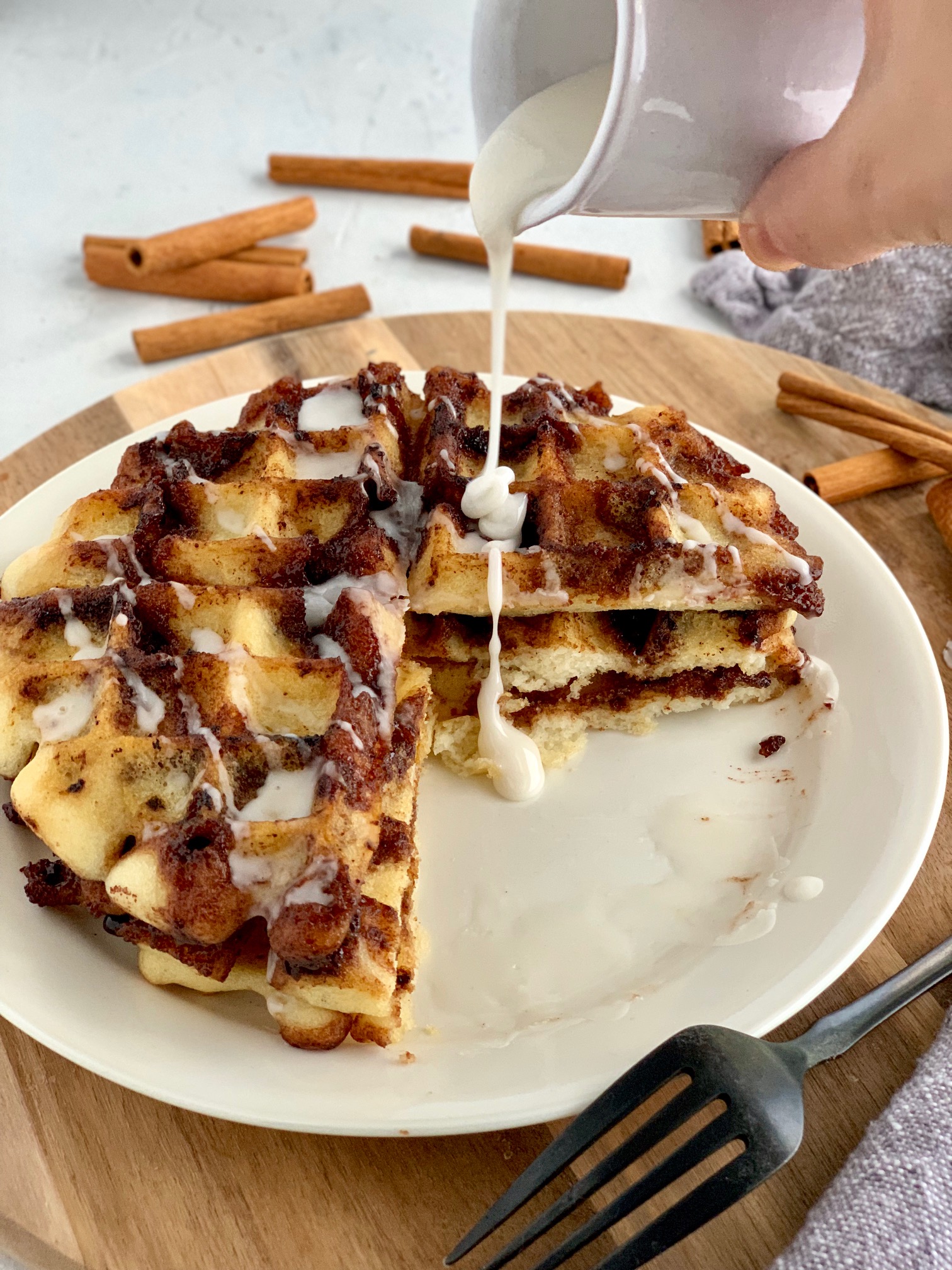 Cinnamon Swirl Waffles Eating Gluten and Dairy Free