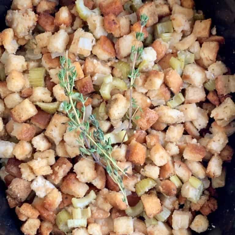 A Crockpot with Gluten free Stuffing.