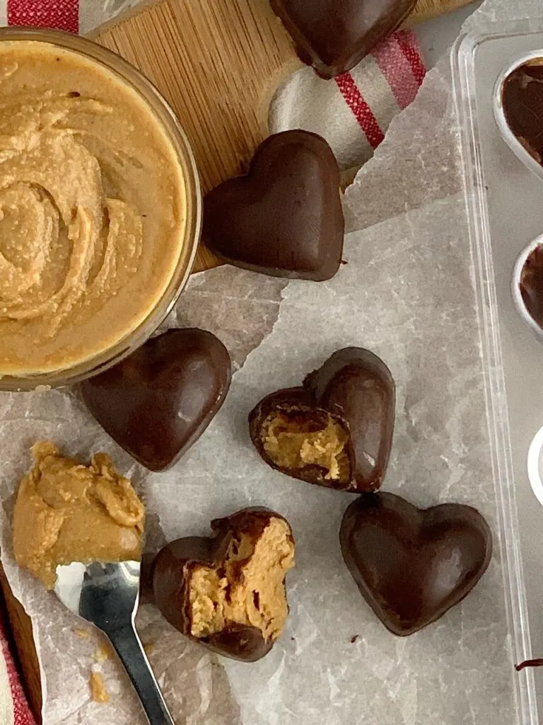 Chocolate Covered Peanut Butter Hearts