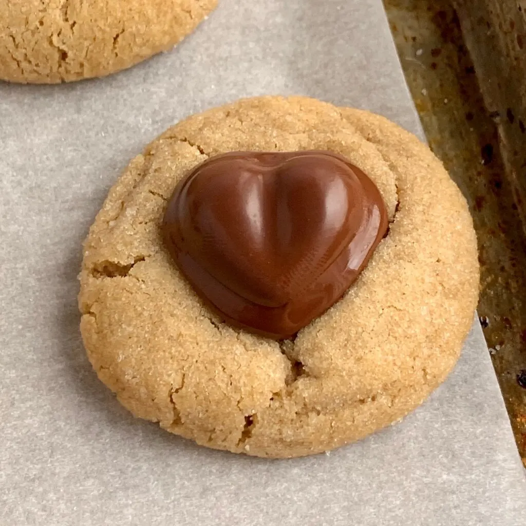 Heart peanut butter blossom cookie