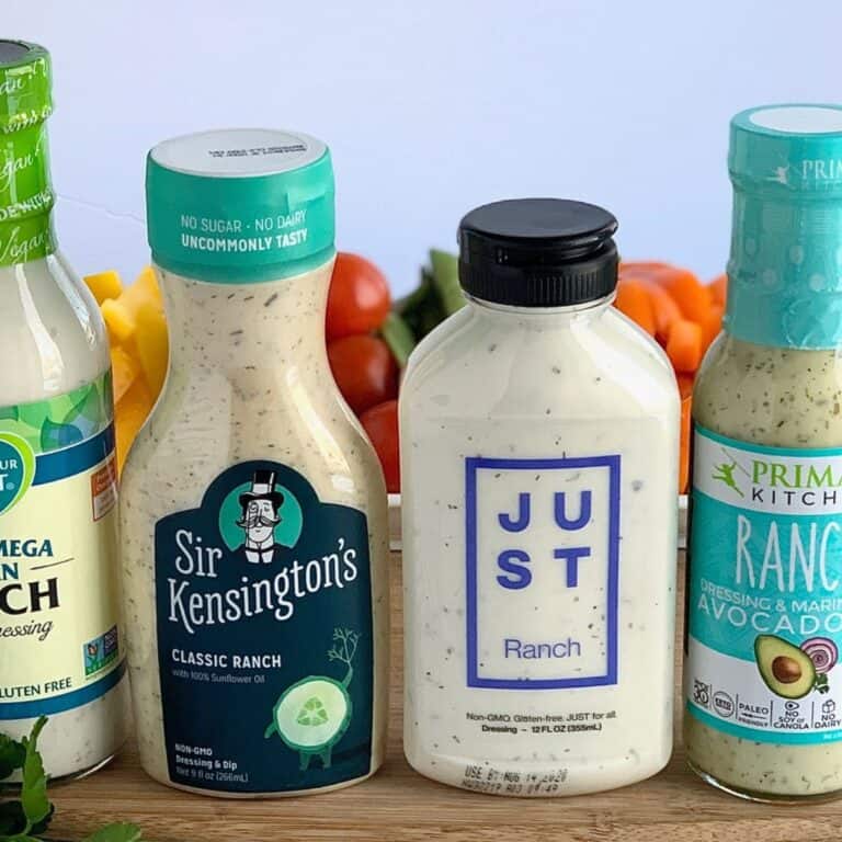 A few different bottles of dairy free ranch.