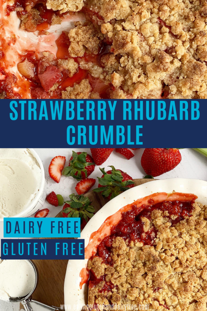 strawberry and rhubarb with a buttery crumble topping