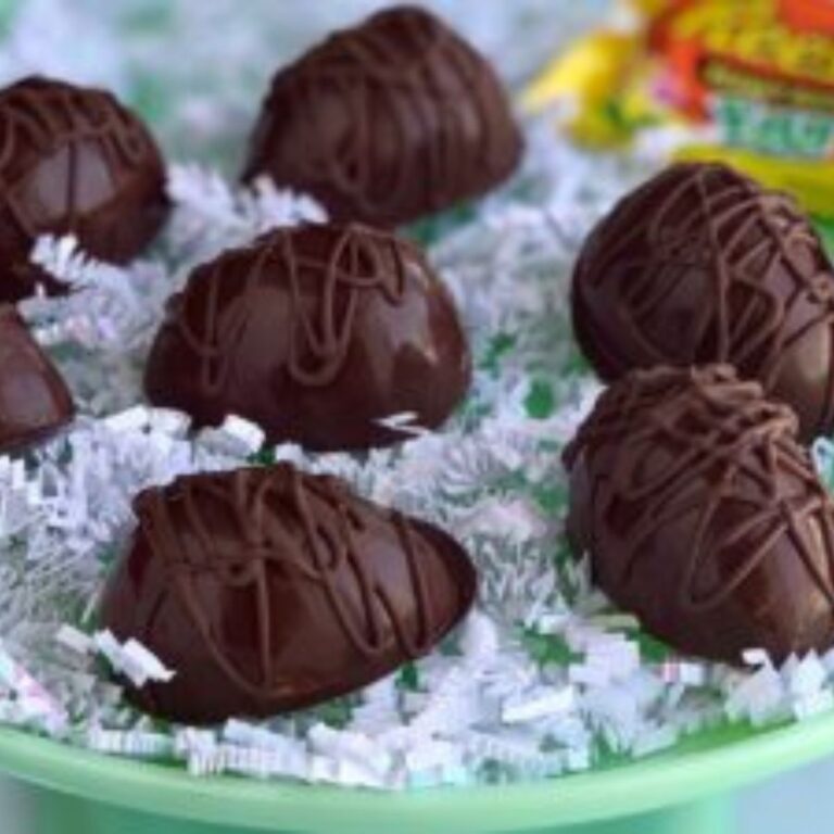 Several Homemade Reese's Peanut Butter Eggs