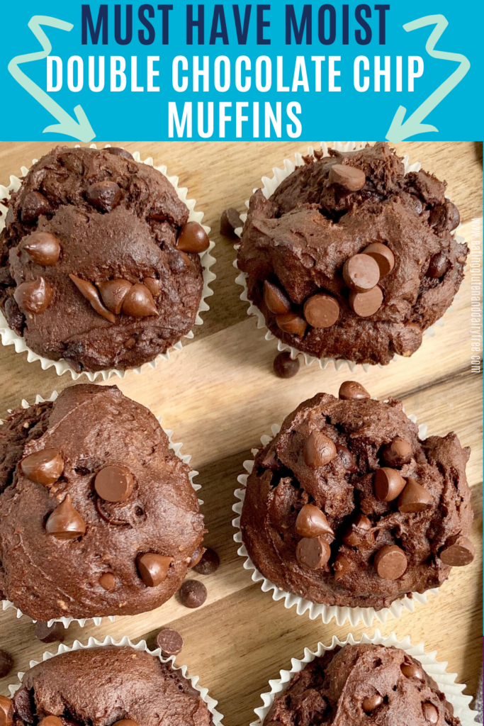 Rich and moist gluten and dairy free double chocolate muffins