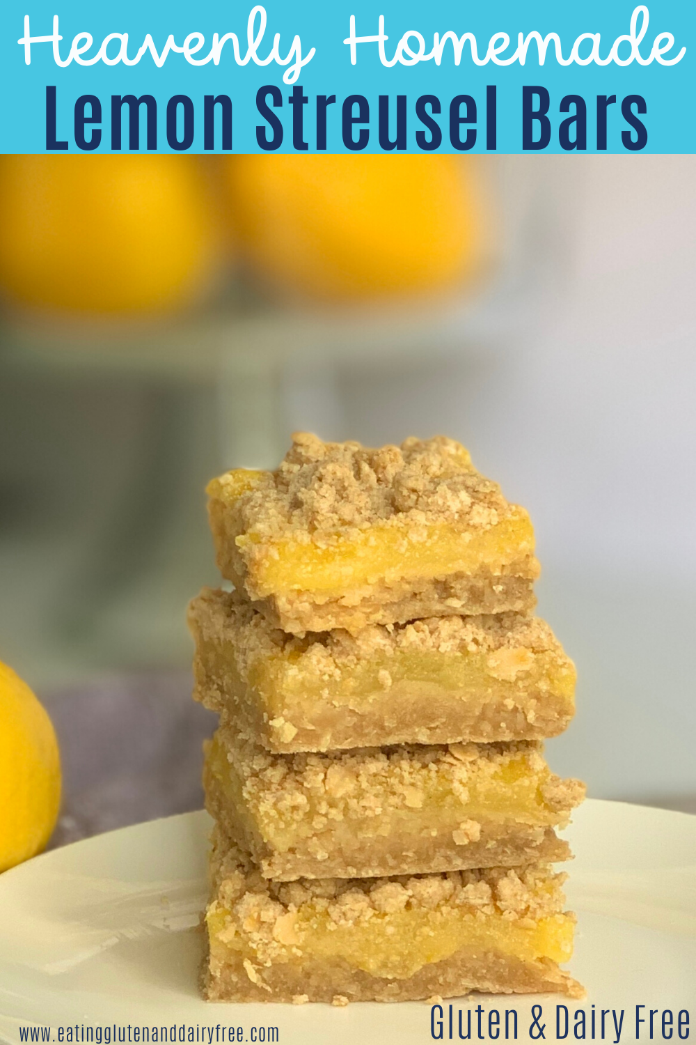 A stack of creamy and tangy lemon filling between a streusel crust and topping.