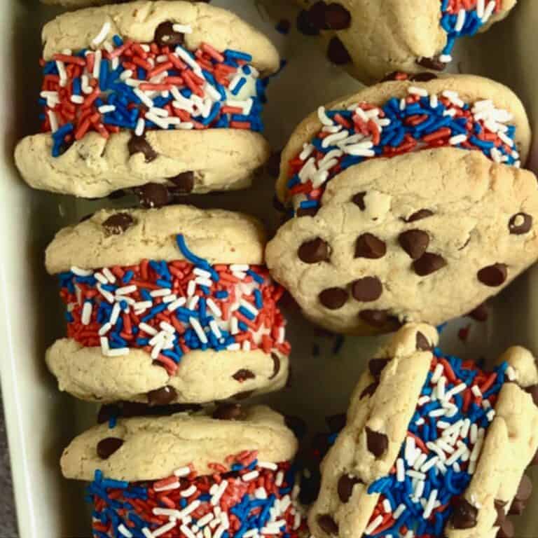 Looking down on some gluten free dairy free ice cream sandwiches.