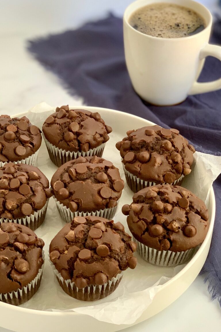 Rich and moist gluten and dairy free double chocolate muffins