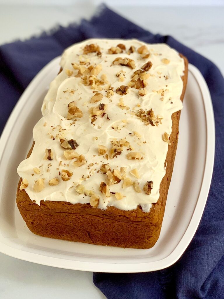 Pumpkin Bread with Cream Cheese Frosting - Eating Gluten and Dairy Free