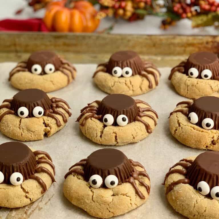 Close up looking at a few gluten free dairy free spider cookies.
