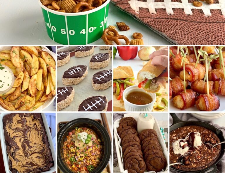 A collage of different recipes featured in this recipe round up.