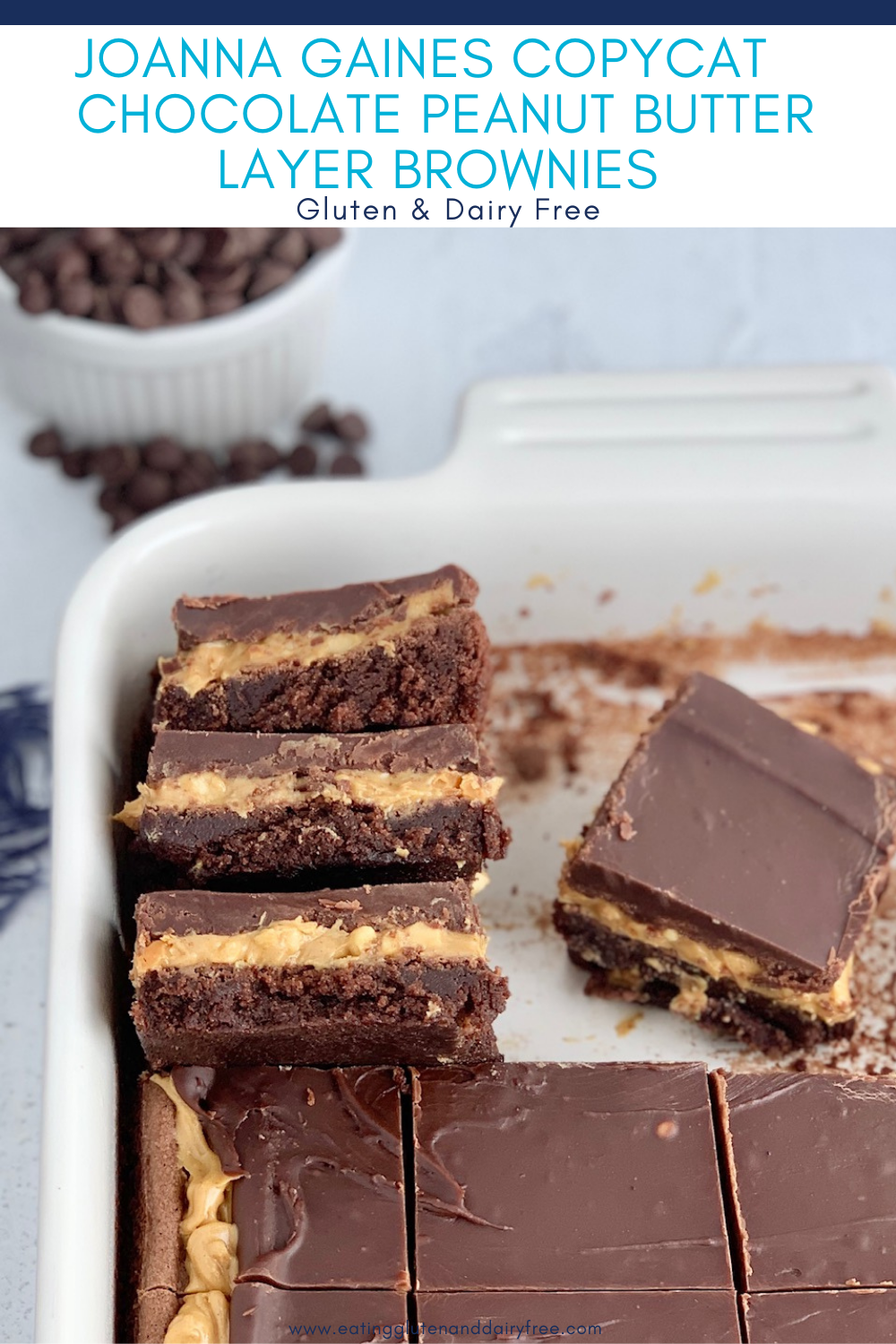 Chocolate Peanut Butter Layer Brownies Eating Gluten and Dairy Free