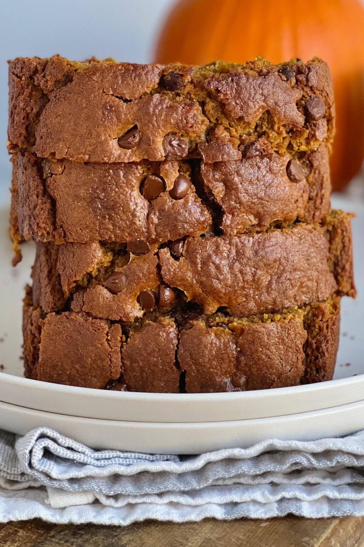 A few slices of gluten-free pumpkin bread on a plate.