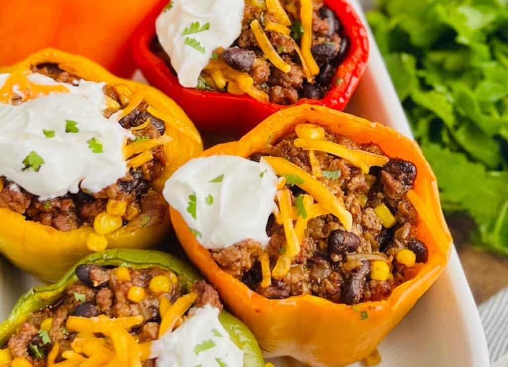 A few Stuffed Peppers with taco filing.