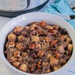 Close up of bread pudding from the Instant Pot.