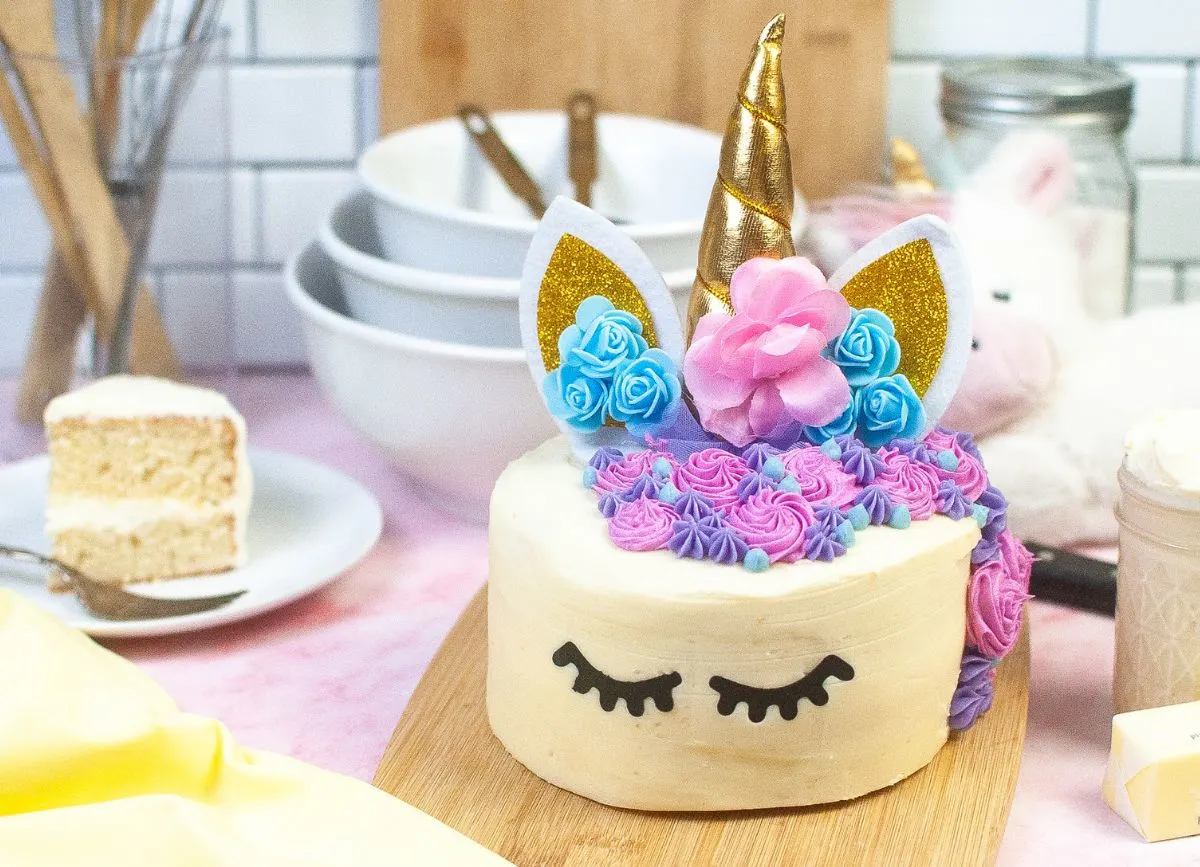A unicorn cake that's gluten and dairy free.