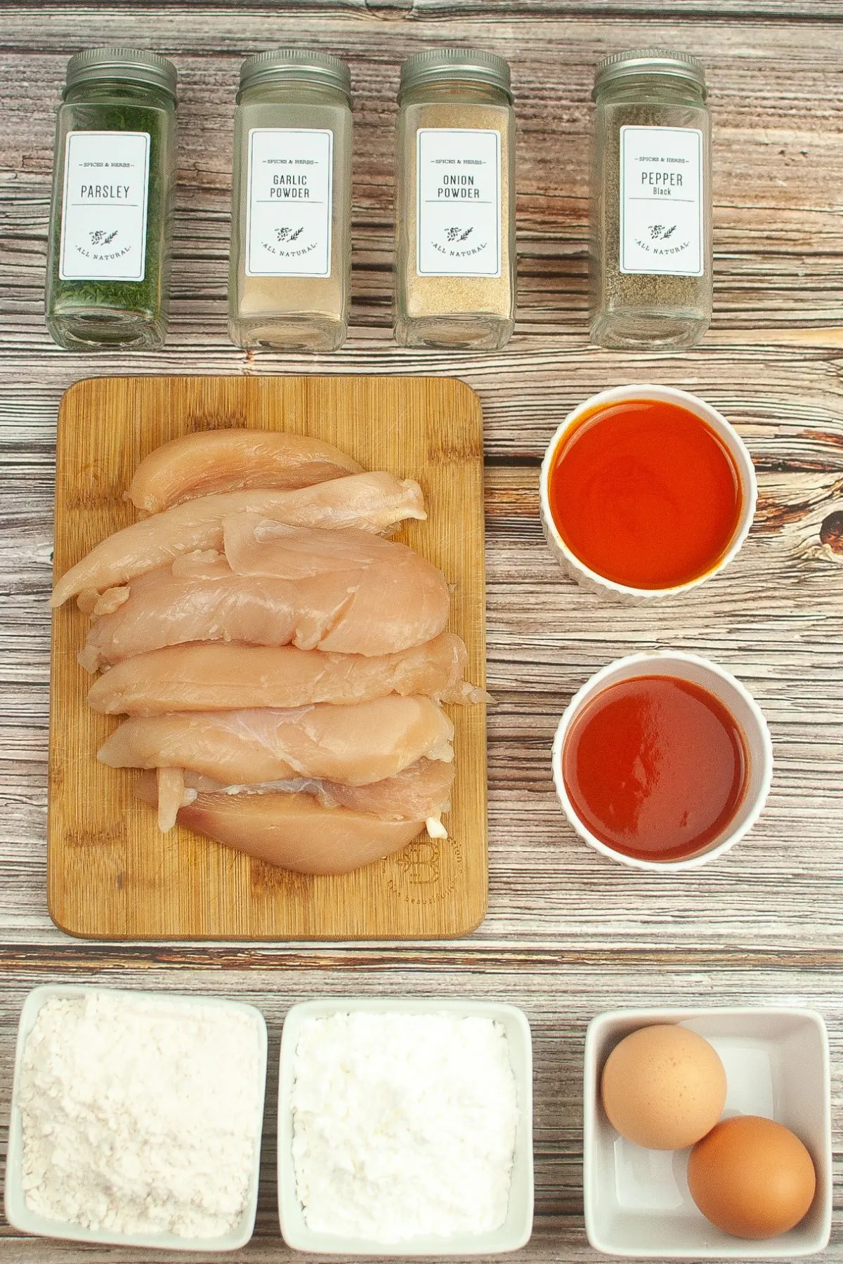 Ingredients needed to make Air Fryer Chicken Tenders.