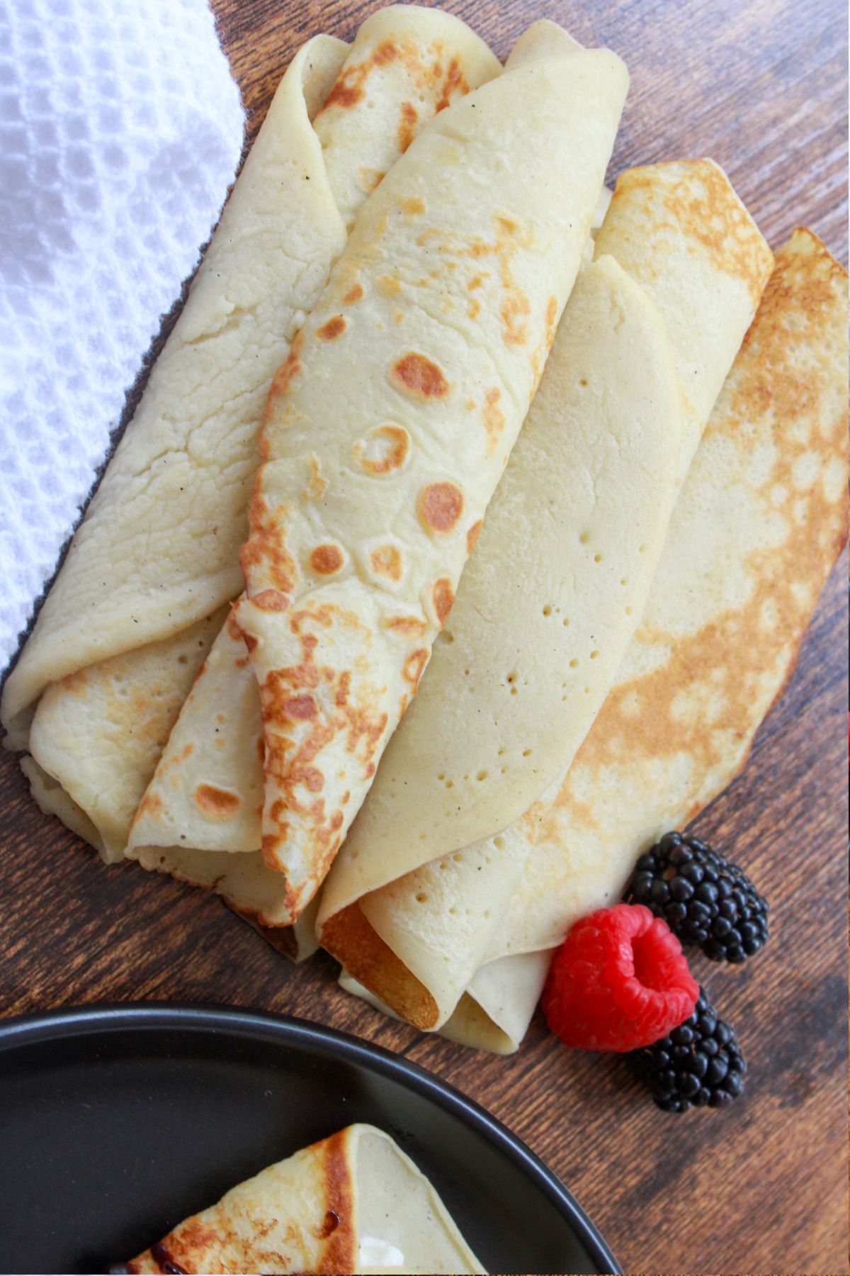 A small pile of Gluten Free Dairy Free homemade crepes.
