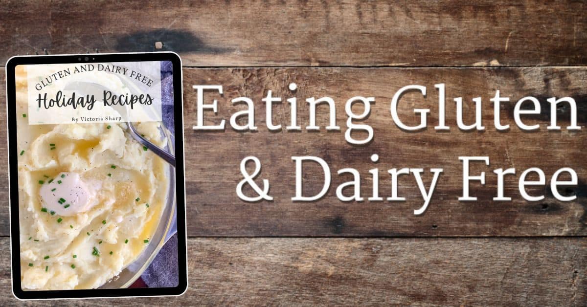 Holiday Recipes gluten and dairy free cookbook shown on a tablet
